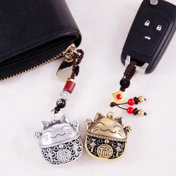 Cat Keychain Set Gift for Girlfriend Boyfriend Couples Mom Pet Lover for Wife - Picture 5 of 6